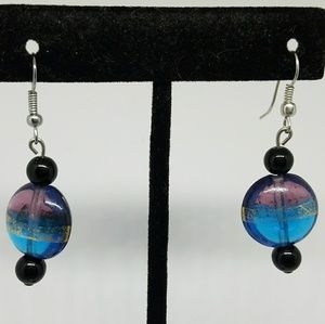Purple and blue dangle earrings - NWOT